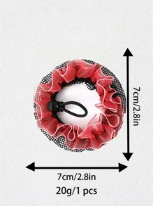 6pcs/set Elastic Drawstring Black Hair Nets For Ballet Dance, Bun Making And Performance Decoration - Burgundy - View 5