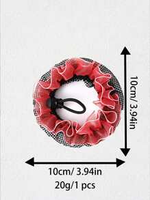 6pcs/set Elastic Drawstring Black Hair Nets For Ballet Dance, Bun Making And Performance Decoration - Burgundy - View 3