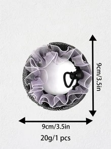3pcs Women Lace Ruffle Trim Decor Drawstring Design Mesh Fashionable Hair Bun Net For Daily Decoration - Purple - View 4
