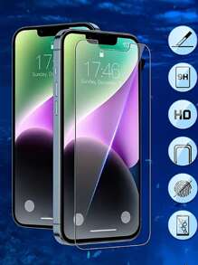 1 pieza Protector de pantalla de vidrio templado compatible con iPhone 16pro, 15, 14, 13, 12, 11 Pro Max, X, XS, XR, Mini, 6, 7, 8, 14 Plus, compatible con iPhone 16E, 15 Pro Max