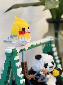 1 Khối Xây Dựng Thu Nhỏ Đồ Chơi Trang Trí Hình Con Chim, Quà Tặng Câu Đố Trí Tuệ Đảng - Màu vàng - Xem 3