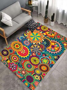 1pc Geometric Pattern Carpet - Multicolor - View 3