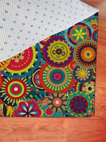 1pc Geometric Pattern Carpet - Multicolor - View 4