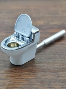 1入組，創意馬桶形狀陶瓷便攜式煙斗，煙斗，吸煙配件