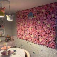 1入組塑料材質擬真花牆 - 粉色 - 查看 3