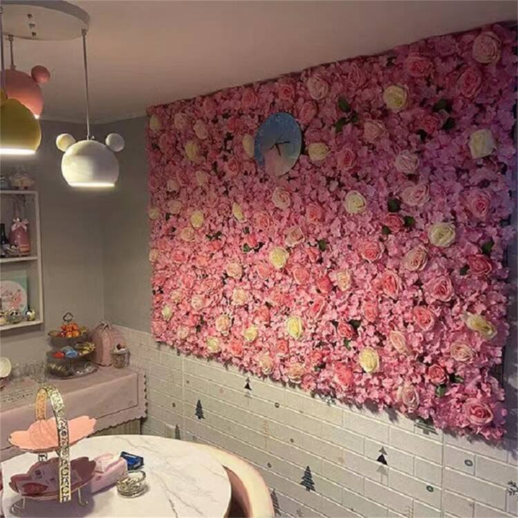 1入組塑料材質擬真花牆 - 粉色 - 查看 3