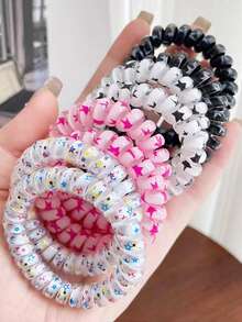 8 件装女士星星图案时尚线圈发圈发饰街头马尾辫固定器发绳