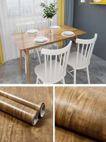 LFASCU 1捲木紋家居裝飾自粘pvc壁紙加厚,防水、防油、耐高溫、防磨損、易於清潔、可撕貼貼紙,適用於廚房櫥櫃門、桌面及家具翻新 - 駝色 - 查看 5