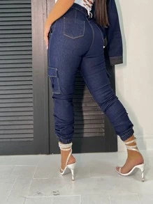 Women Jeans - Màu xanh hải quân - Xem 2
