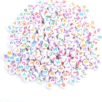 100入組圓形字母珠子亞克力字母珠子適用於珠寶製作DIY項鍊手環(7x4mm)