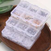 高檔中型水鑽耳塞10只，梅花形耳塞70只，鋼色蝴蝶扣耳塞30只，鋼色水鑽耳塞20只，鋼色圓盤形耳塞15只 - 6格耳堵套裝2銀色(205pcs) - 查看 3