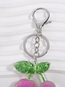 Rhinestone Decor Cherry Charm Keychain - Nhiều màu - Xem 4