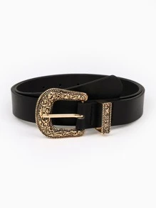 Boho Metal Buckle Belt Halloween Summer, School Fall, Autumn, Halloween - Black - View 3