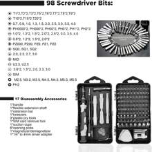 115 In 1 Multipurpose Screwdriver Set For Repairing Kit Screw Driver Professional Precision Screwdriver Set Multi-Function Magnetic Repair Computer Tool Kit For Mobiles And Laptop - Silver - View 3