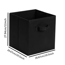 1 件无盖纯色可折叠收纳盒适用于家庭衣物、玩具和杂物整理装饰秋季装饰节日装饰房间装饰家居装饰秋季装饰卧室装饰 - 黑色 - 查看 4