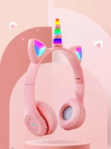 J47 auriculares Bluetooth inalámbricos tarjeta plegable auriculares estereofónicos auriculares inalámbricos lindos auriculares infantiles unicornio