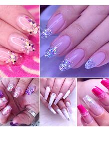 4瓶香槟色大亮片，大亮片，面部亮片，全息发饰树脂工艺亮片，化妆亮片，DIY美甲装饰，美甲宝石，美甲用品 - 藍色 - 查看 5