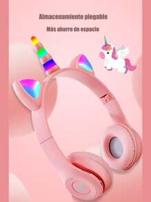 J47 auriculares Bluetooth inalámbricos tarjeta plegable auriculares estereofónicos auriculares inalámbricos lindos auriculares infantiles unicornio