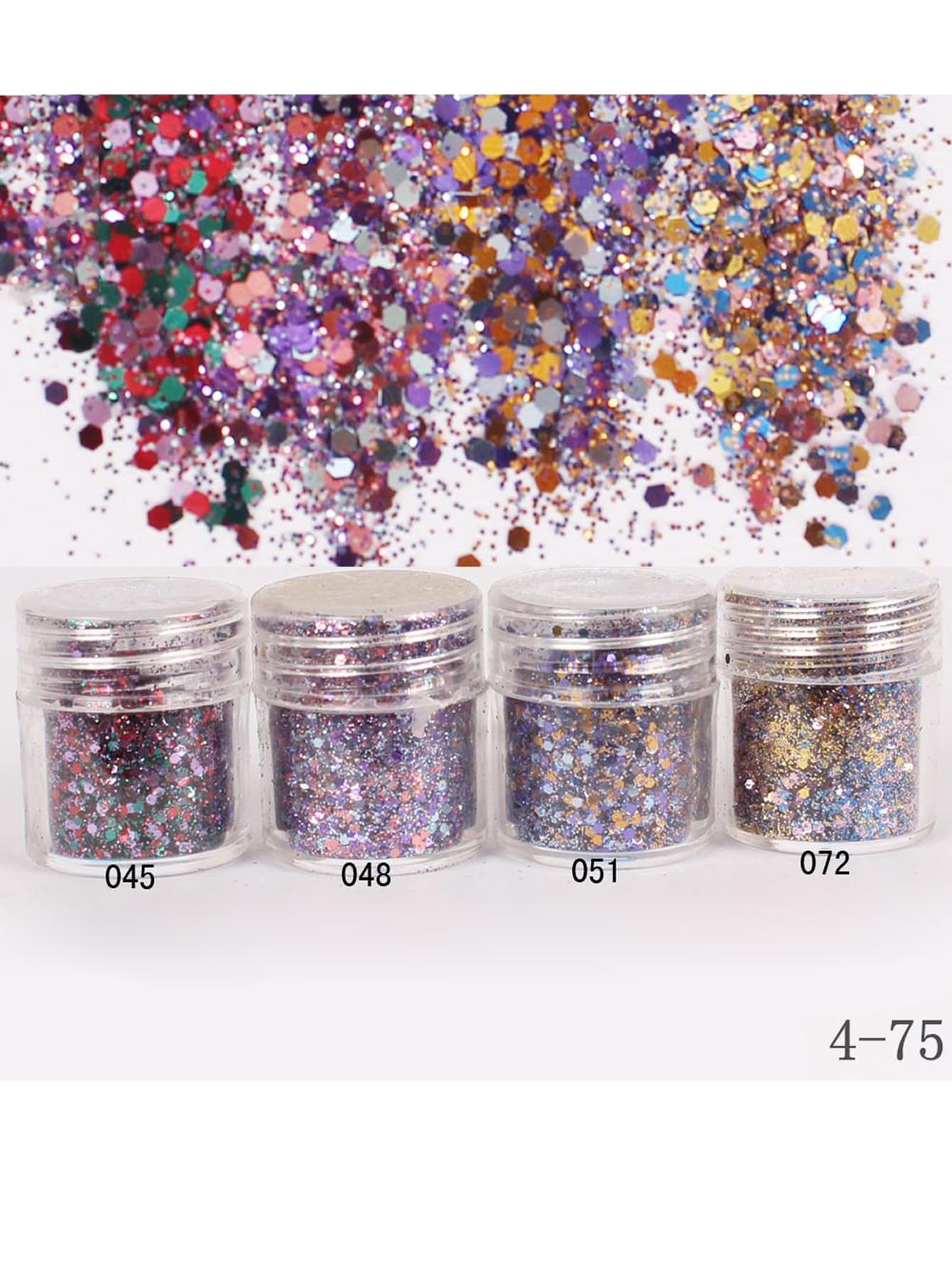 聖誕粗金屬亮絲適用於指甲片,4瓶4色粗臉部金屬亮絲鐳射頭髮樹脂工藝金屬亮絲10g罐化妝品金屬亮絲 - 薑色 - 查看 1