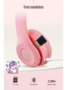 J47 auriculares Bluetooth inalámbricos tarjeta plegable auriculares estereofónicos auriculares inalámbricos lindos auriculares infantiles unicornio