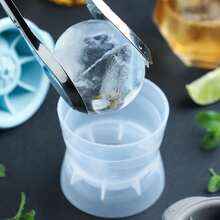 1入組矽膠冰塊模具,現代透明球形設計製冰機托盤適用於條形 - 粉色 - 查看 4