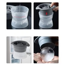 1入組矽膠冰塊模具,現代透明球形設計製冰機托盤適用於條形 - 粉色 - 查看 3