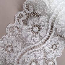 1 cuộn vải ren thêu hoa tự làm - trắng - Xem 5