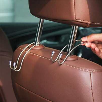 Car Seat Hook Auto Hidden Back Seat Headrest Hanger For Handbag Shopping Bag Coat Storage Hanger Car Accessories Hook Organizer 2 Pieces