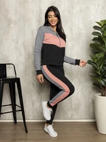 Women Two-piece Outfits - 乾枯玫瑰色 - 查看 3