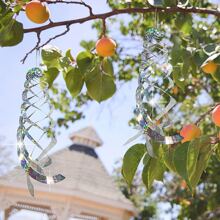 4入組鳥類威懾螺旋反射器15.8 英寸懸掛式反光裝置，用於驅除鳥類、啄木鳥、鴿子和鵝遠離房屋、花園、游泳池 - 銀色 - 查看 5