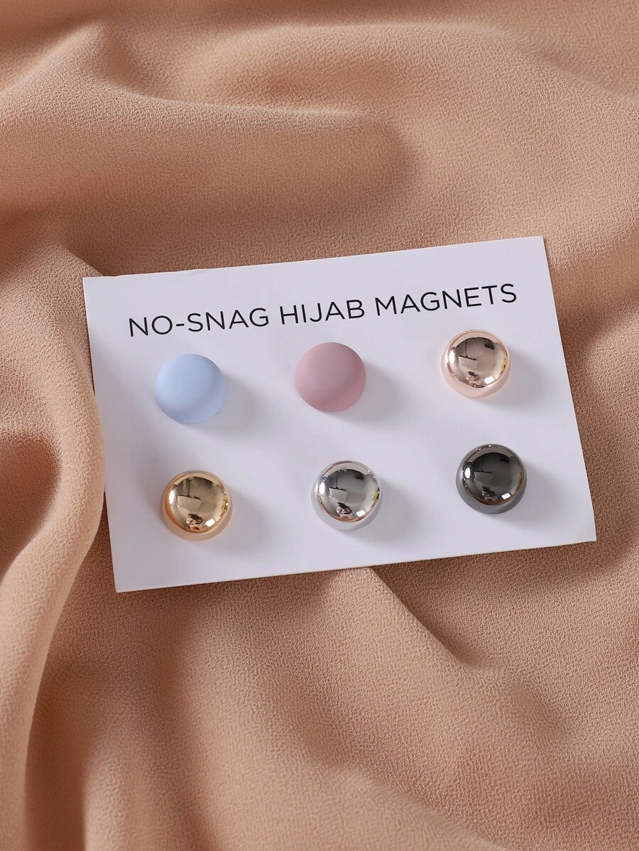 6入組/套 磁性按扣髮夾 - 彩色 - 查看 1