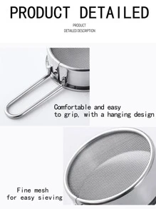 1入組不銹鋼麵粉篩 - 銀色 - 查看 5