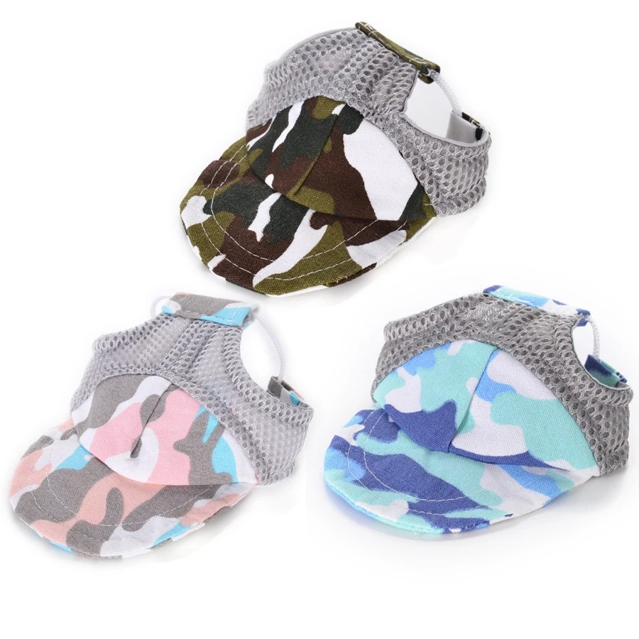1 pieza Gorra de béisbol de color al azar de mascota de moda de camuflaje , ajustable , adecuado para pequeño con talla media perros - Multicolor - Ver 1