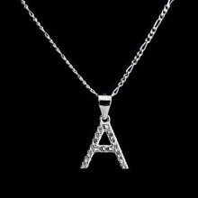 Dije Letra "A" Plata fina Ley .925 + cadena de Plata fina .925 - Plateado - Ver 3