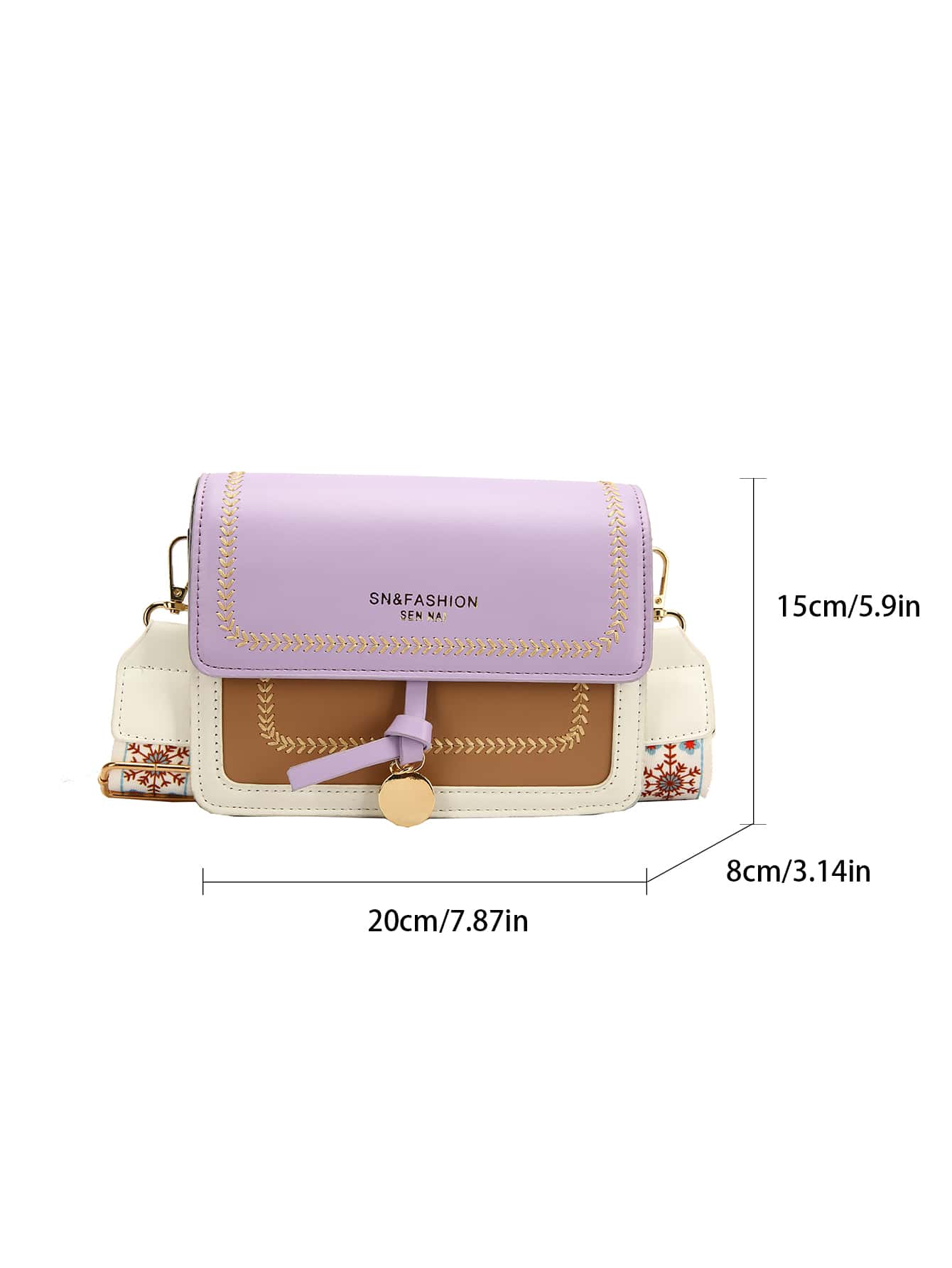 Fashionable Women's Handbag, Versatile New Crossbody Bag, Casual Colorblock Design, Small Square Bag, Wide Strap, Suitable For Party, Date, School, Outdoor Activities, And Makes A Great Gift