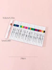 24 Marcadores Acrílicos Para Pintar, Suministros De Arte Diy Impermeables Para Niños, Estudiantes Y Artistas - Multicolor - Ver 2