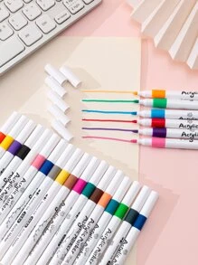 24 Marcadores Acrílicos Para Pintar, Suministros De Arte Diy Impermeables Para Niños, Estudiantes Y Artistas - Multicolor - Ver 4