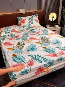 Lençol Estampado com Elástico Percal Flex (Cores Aleatórias) - 3p