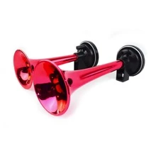 Corneta Claxon Doble Aire Con Compresor 1 Tono Cromada - Rojo - Ver 1