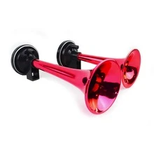 Corneta Claxon Doble Aire Con Compresor 1 Tono Cromada - Rojo - Ver 3