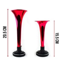 Corneta Claxon Doble Aire Con Compresor 1 Tono Cromada - Rojo - Ver 4