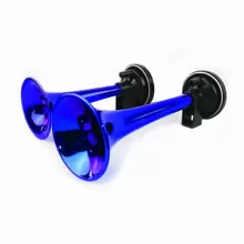 Double Air Horn Bugle With Compressor 1 Tone Chrome - Blue - View 1