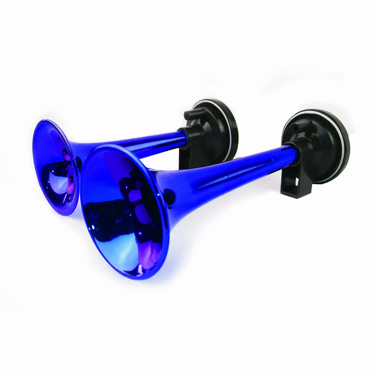 Double Air Horn Bugle With Compressor 1 Tone Chrome - Blue - View 1