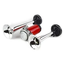 Corneta Claxon Doble Aire Con Compresor 1 Tono Cromada - Gris - Ver 1