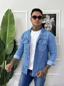 Men Denim Jackets - Rửa nhẹ - Xem 3