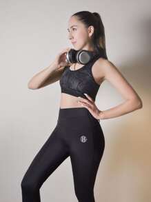 Legging con Diseño Tipo Faja - Negro - Ver 3