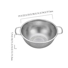 Round Stainless Steel Dual Handle Portable Kitchen Vegetable Washing Basket - Silver - View 11