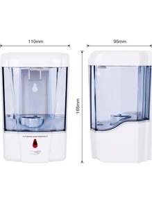 Dispensador de Jabón Automático de 700ml sin Contacto eléctrico Dispensador de gel antibacterial y Despachador de Jabón con Sensor de Movimiento Infrarrojo,Montaje para pared en el Hogar, Cocina y Escuela, IP44 Impermeable - Blanco - Ver 6