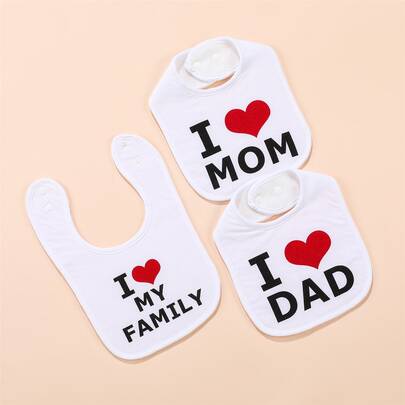 3 Pieces Set Soft Absorbent Baby Bibs, Adjustable Size Drool Coverall