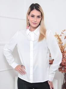 Women Blouses - 白色 - 查看 3